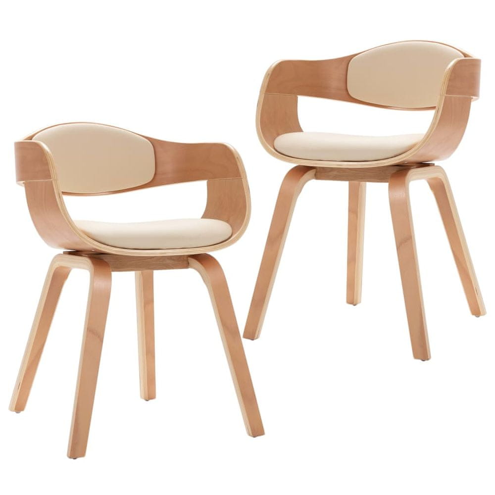 Vidaxl Jedálenské stoličky 2 ks ohýbané drevo a umelá koža